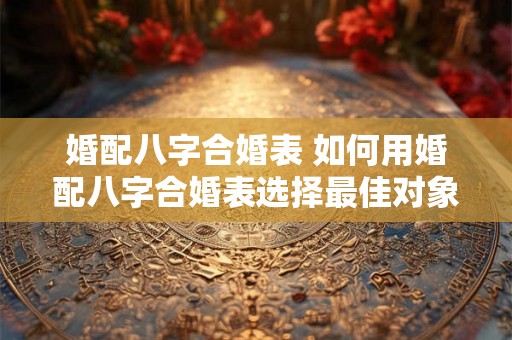 婚配八字合婚表 如何用婚配八字合婚表选择最佳对象