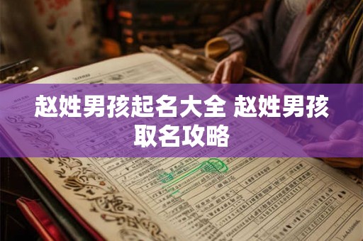 赵姓男孩起名大全 赵姓男孩取名攻略 赵姓男孩起名大全 赵姓男孩取名攻略