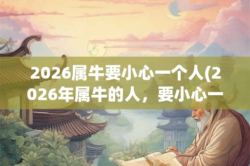 2026属牛要小心一个人(2026年属牛的人，要小心一个自私的人吗？)