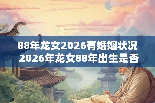 88年龙女2026有婚姻状况 2026年龙女88年出生是否已婚