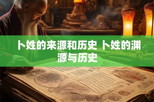 卜姓的来源和历史 卜姓的渊源与历史