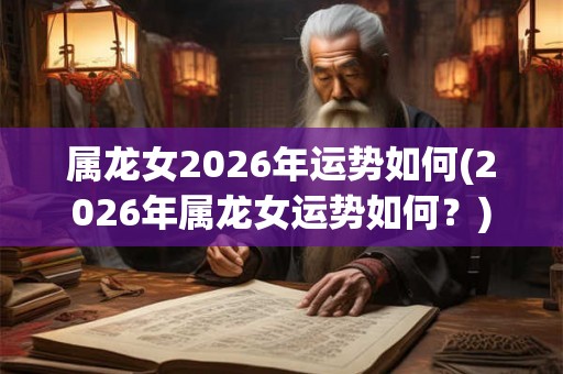 属龙女2026年运势如何(2026年属龙女运势如何？)