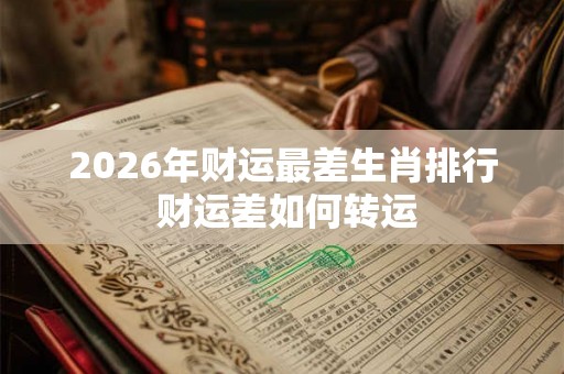 2026年财运最差生肖排行 财运差如何转运