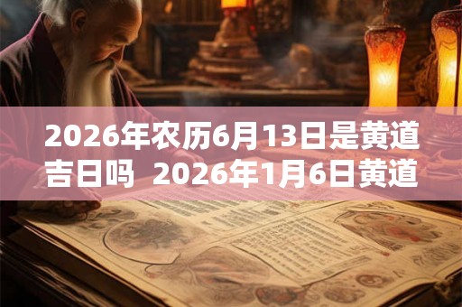 2026年农历6月13日是黄道吉日吗  2026年1月6日黄道吉日