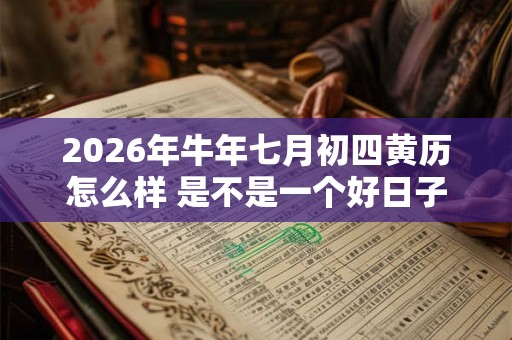 2026年牛年七月初四黄历怎么样 是不是一个好日子 2026年牛年七月初四黄历怎么样 是不是一个好日子