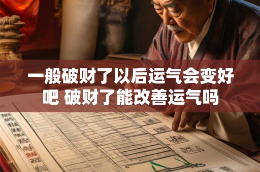 一般破财了以后运气会变好吧 破财了能改善运气吗 一般破财了以后运气会变好吧 破财了能改善运气吗