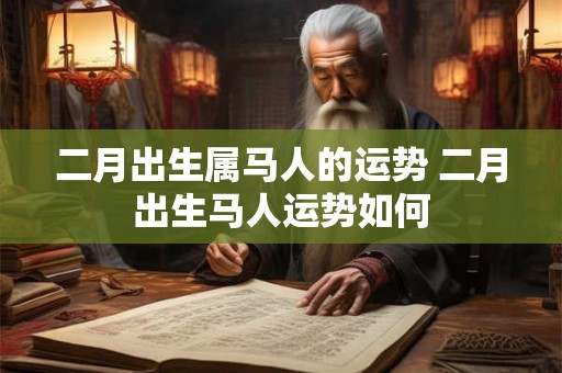 二月出生属马人的运势 二月出生马人运势如何