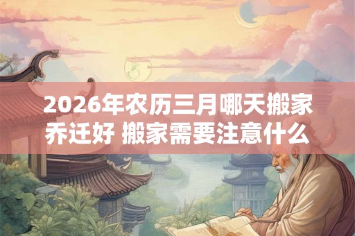 2026年农历三月哪天搬家乔迁好 搬家需要注意什么 2026年农历三月哪天搬家乔迁好 搬家需要注意什么