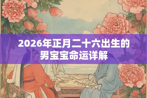 2026年正月二十六出生的男宝宝命运详解