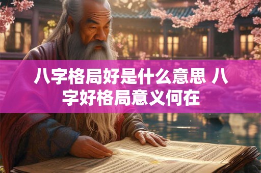 八字格局好是什么意思 八字好格局意义何在 八字格局好是什么意思 八字好格局意义何在