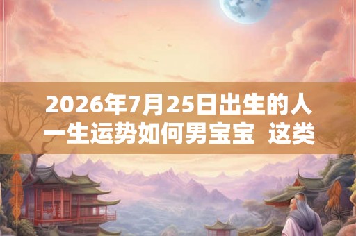 2026年7月25日出生的人一生运势如何男宝宝  这类人的命程详解