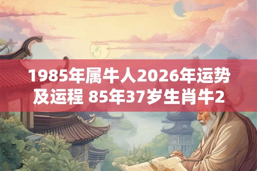 1985年属牛人2026年运势及运程 85年37岁生肖牛2026年每月运势