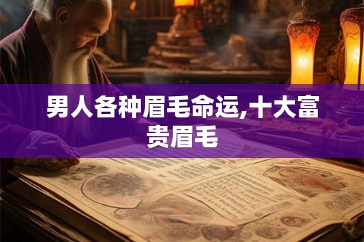 男人各种眉毛命运,十大富贵眉毛