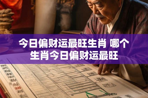 今日偏财运最旺生肖 哪个生肖今日偏财运最旺
