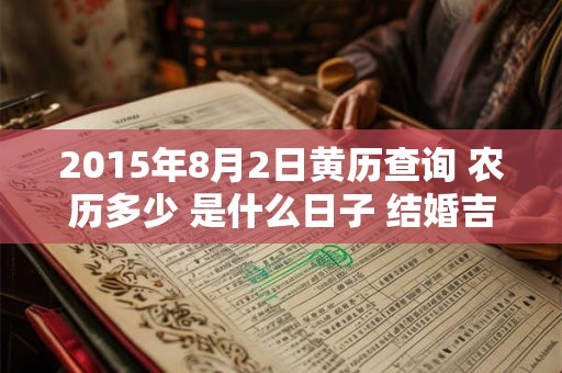 2015年8月2日黄历查询 农历多少 是什么日子 结婚吉时