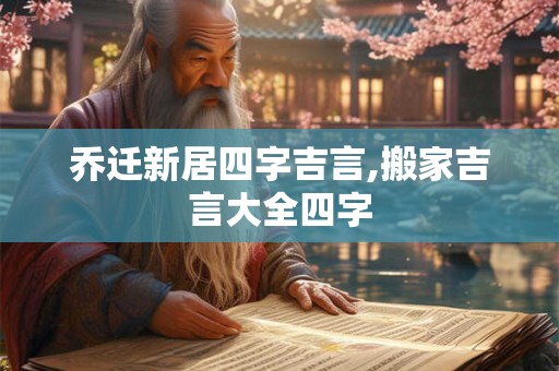 乔迁新居四字吉言,搬家吉言大全四字 乔迁新居四字吉言,搬家吉言大全四字