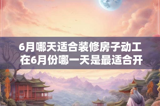 6月哪天适合装修房子动工 在6月份哪一天是最适合开始装修房子动工的