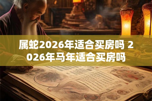 属蛇2026年适合买房吗 2026年马年适合买房吗