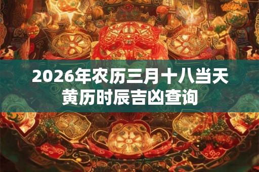 2026年农历三月十八当天黄历时辰吉凶查询