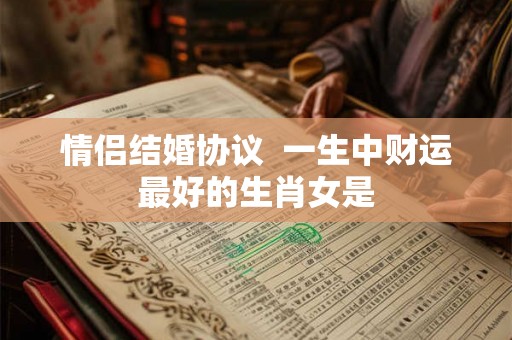 情侣结婚协议  一生中财运最好的生肖女是