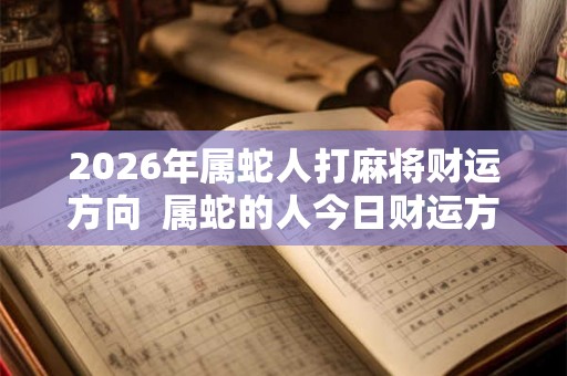 2026年属蛇人打麻将财运方向  属蛇的人今日财运方位
