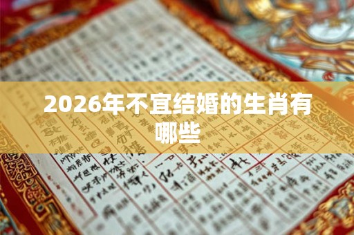 2026年不宜结婚的生肖有哪些