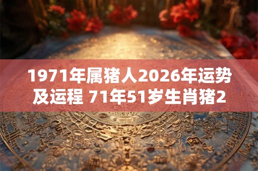 1971年属猪人2026年运势及运程 71年51岁生肖猪2026年每月运势