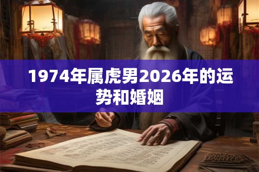1974年属虎男2026年的运势和婚姻