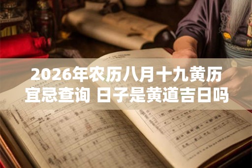 2026年农历八月十九黄历宜忌查询 日子是黄道吉日吗 2026年农历八月十九黄历宜忌查询 日子是黄道吉日吗