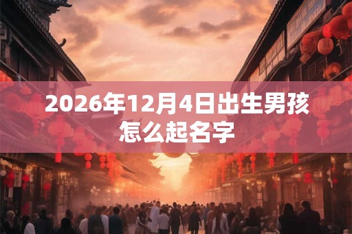 2026年12月4日出生男孩怎么起名字