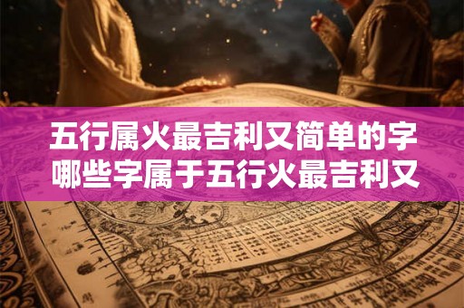 五行属火最吉利又简单的字 哪些字属于五行火最吉利又简单
