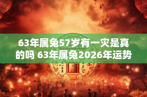 63年属兔57岁有一灾是真的吗 63年属兔2026年运势