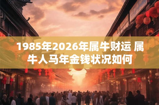 1985年2026年属牛财运 属牛人马年金钱状况如何