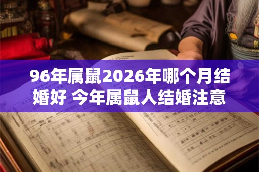 96年属鼠2026年哪个月结婚好 今年属鼠人结婚注意事项 96年属鼠2026年哪个月结婚好 今年属鼠人结婚注意事项