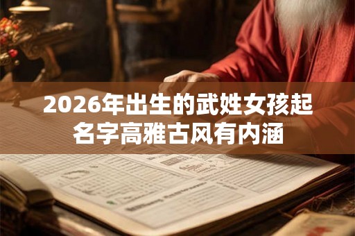 2026年出生的武姓女孩起名字高雅古风有内涵