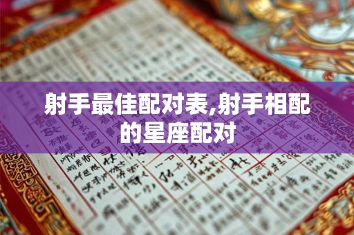 射手最佳配对表,射手相配的星座配对