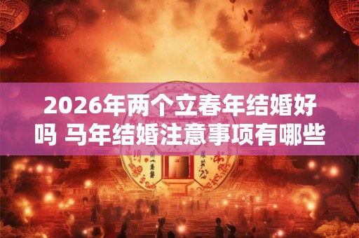 2026年两个立春年结婚好吗 马年结婚注意事项有哪些