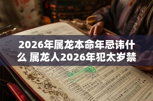 2026年属龙本命年忌讳什么 属龙人2026年犯太岁禁忌 2026年属龙本命年忌讳什么 属龙人2026年犯太岁禁忌