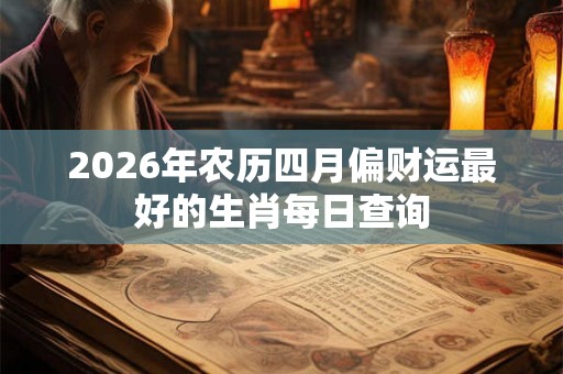 2026年农历四月偏财运最好的生肖每日查询 2026年农历四月偏财运最好的生肖每日查询