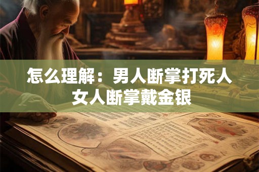 怎么理解:男人断掌打死人 女人断掌戴金银 怎么理解:男人断掌打死人 女人断掌戴金银