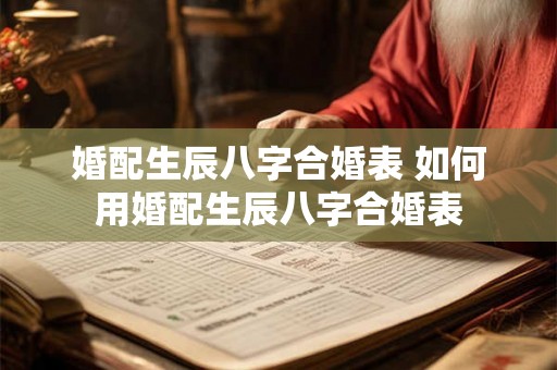 婚配生辰八字合婚表 如何用婚配生辰八字合婚表