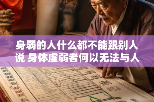身弱的人什么都不能跟别人说 身体虚弱者何以无法与人交流