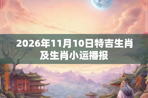 2026年11月10日特吉生肖及生肖小运播报