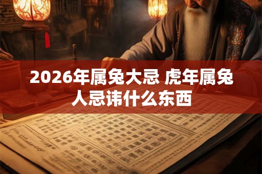 2026年属兔大忌 虎年属兔人忌讳什么东西 2026年属兔大忌 虎年属兔人忌讳什么东西