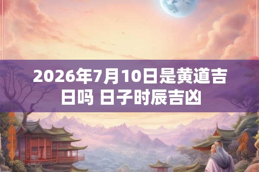 2026年7月10日是黄道吉日吗 日子时辰吉凶