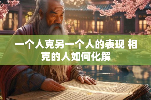 一个人克另一个人的表现 相克的人如何化解 一个人克另一个人的表现 相克的人如何化解