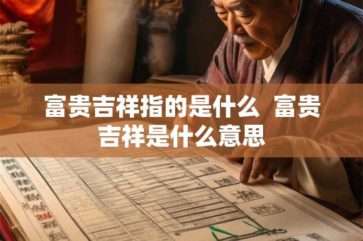 富贵吉祥指的是什么  富贵吉祥是什么意思