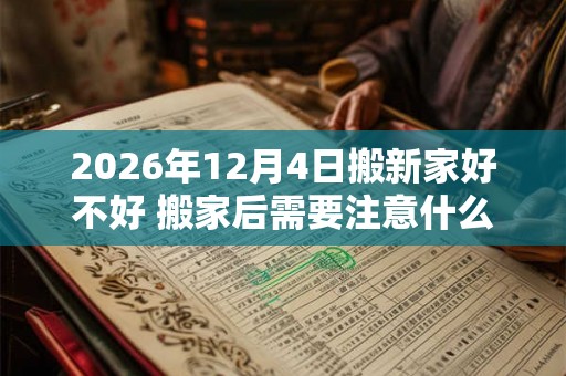 2026年12月4日搬新家好不好 搬家后需要注意什么 2026年12月4日搬新家好不好 搬家后需要注意什么