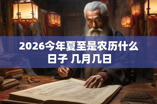 2026今年夏至是农历什么日子 几月几日