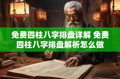 免费四柱八字排盘详解 免费四柱八字排盘解析怎么做